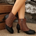 thumbnail image 2 of Willtoo Low Heel Ankle Boots for Women Comfortable Closed Round Toe Two-Toned Short Boots Chunky Heel Booties with Side Zipper Fall Winter Dress Shoes, 2 of 6