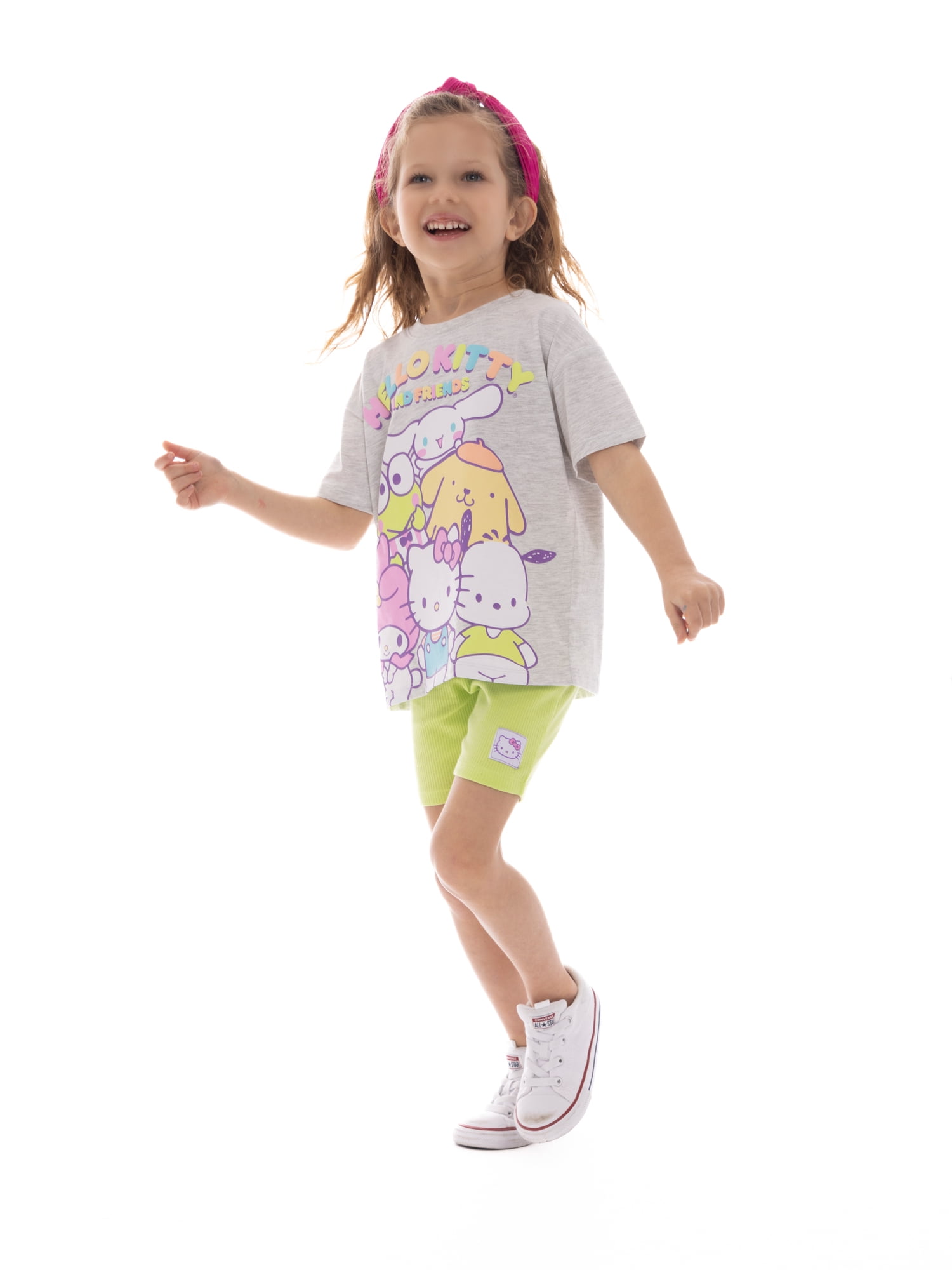 Hello Kitty & Friends Toddler Girls Graphic Tee and Bike Shorts Set, 2-Piece, Sizes 12M-5T