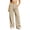 Beige, variant on Dress Pants for Women Wide Leg Plus Size Button Zip Office Pant Ankle Pants with Pockets Slacks Business Trouser