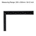 thumbnail image 2 of Regla de Ángulo de 90 Grados Uxcell 8x12 Pulgadas Métrica Doble Escala Doble L Lado Cuadrado Acero Inoxidable Negro 1pcs, 2 of 4