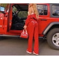 thumbnail image 5 of Women’s Casual Tracksuit Two Piece Set Zip Up Hooded Jacket Flare Pants Soft Velour Lounge Outfit Athletic Streetwear Matching Set, 5 of 6