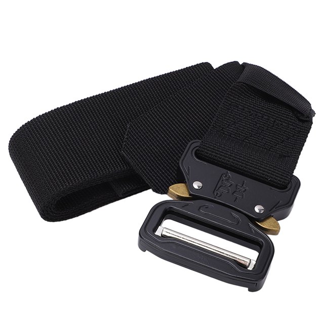 Cinturón militar ajustable multifunción de liberación rápida para hombre, cinturón militar con hebilla de aleación de zinc, color negro