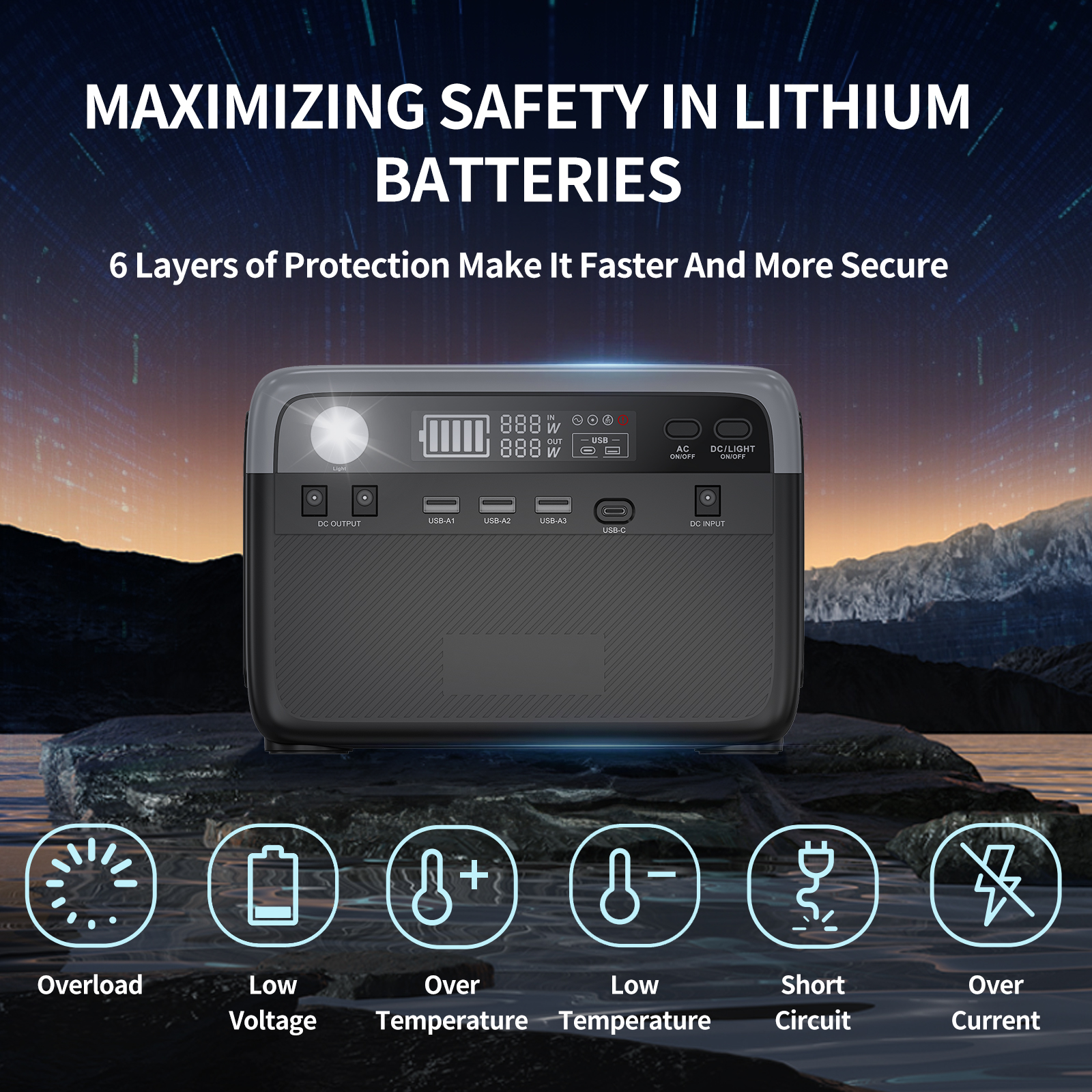 XCLOUD 300W(Peack 600W) Portable Power Station 296Wh Capacity Lithium Battery Solar Generator Fast Charging (Solar Panel Optional) for Home Backup Outdoor Camping