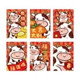 thumbnail image 2 of Abbracc 6 Pcs Enveloppes Rouges Chinoises Paquets du Nouvel An Enveloppe Ox Hongbao 2021 Style1, 2 of 4
