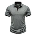 thumbnail image 4 of yillto Mens Classic Golf Shirt Breathable Casual Short Sleeve Button down Tops Plain Collared Tees, 4 of 6