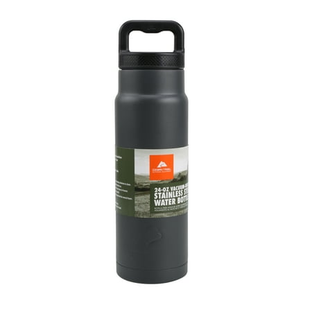 Ozark Trail 24-Ounce Double-wall, Vacuum-sealed Stainless Steel Water Bottle, Gray