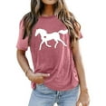thumbnail image 2 of TSADFHJI Hauts de Vacances pour Femmes, T-Shirt d'Été Imprimé Confortable et à la Mode en Coton Coloré à Manches Courtes P, 2 of 4