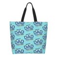 thumbnail image 1 of Balery Best Dad Ever Bolsa Tote Estilo Estético con Cremalleras, Bolsa de Hombro, Bolsa de Compras Grande y Plegable, 1 of 8