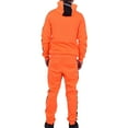 thumbnail image 3 of Riflessi Men's Athletic Sports Casual 2 Piece Reflective Tracksuit Hoodie Jogger Pants Sweatsuit Set (Neon Orange, M), 3 of 4
