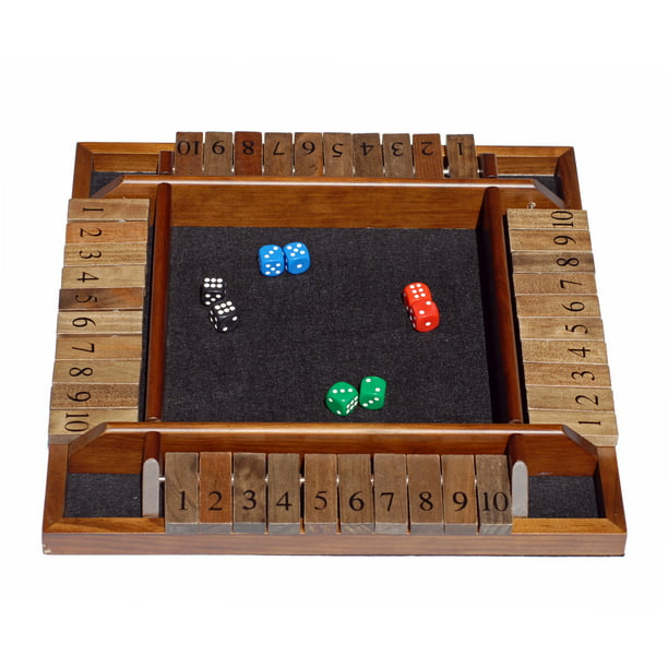 We Games 4 Player Shut The Box Wooden Board Game With Dice For The Classroom Home Or Pub