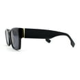 thumbnail image 3 of Iconic Retro Square Narrow Rectangle Plastic Womens Sunglasses All Black, 3 of 4