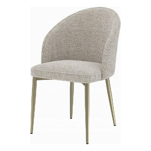 Geru Dining Side Chair Set of 2-Plush Padded Curved Back-Light Gray