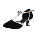 thumbnail image 2 of Professional Latin Dance Shoes for Women Satin Sequins Pointed Toe Closed Toe Ballroom Wedding Dancing Shoes Tacones De Mujer Elegantes, 2 of 9