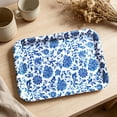thumbnail image 5 of Howayme Melamine Plastic Serving Tray, 12.9"x9.6" Large Shatterproof Decorative Food Tray for Restaurant, Parties, Kitchen & Outdoor Use, Blue and White Porcelain Floral Pattern, 5 of 6