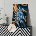 thumbnail image 3 of Vintage Abstract Blue Flower Canvas Wall Art Print For Bedroom Living Room Decor, 3 of 8
