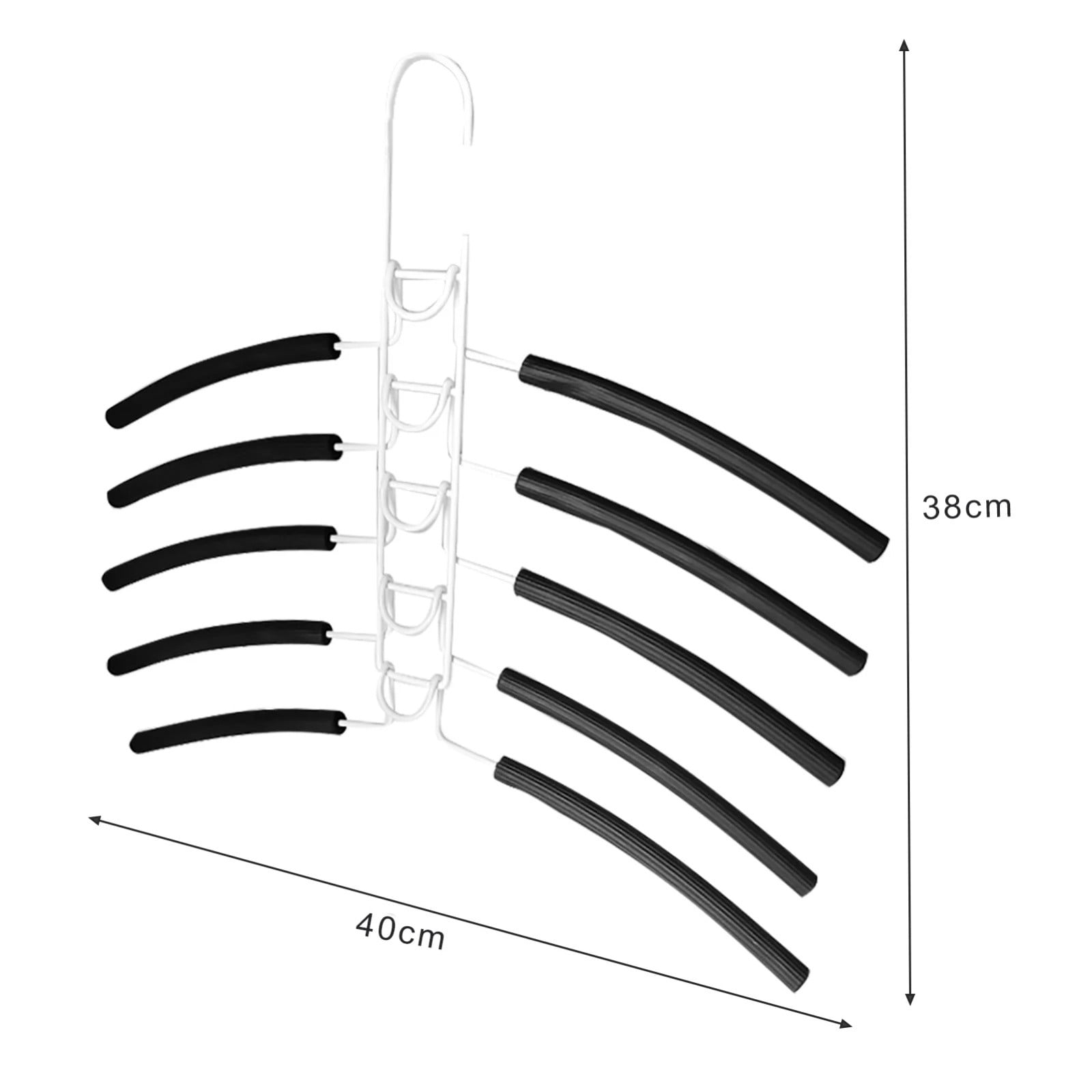No Shoulder Bump Multiple Sweater Coat Clothes Hangers, 5 in 1 Multi Layer Metal Hanger Racks with Non-Slip Foam Padded, Multi Layers Space Saving T Shirt Blouse Rack, 15.75x14.96"
