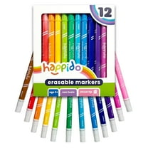 Happido Erasable Markers for Kids, 12 Non Toxic Double Sided Multi Color Markers