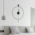 thumbnail image 2 of Modern Metal Large Wall Clock Metal Pointers Silent Quartz Movement Decorative Living Room Silent Clock - Black, 2 of 11