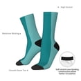 thumbnail image 4 of Rocae Teal Color for Adult Socks Casual Athletic Stretchy Loose Socks for Women Men Non-Slip Middle Tube Socks, 4 of 6