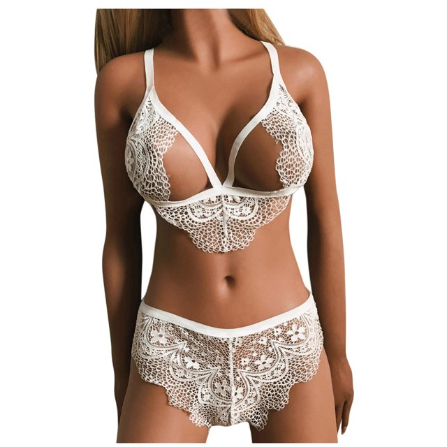 Gibobby Sujetador De Encaje Para Mujer Camisón de malla para mujer, estilo kimono de encaje(Blanco, M)