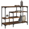 thumbnail image 1 of vidaXL Table Console avec Étagères Chêne Fumé 100x35x75 cm, 1 of 5