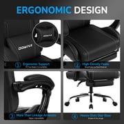 Dowinx Ergonomic Gaming Chair with Footrest, Reclining Office Chair with Massage Lumbar Support