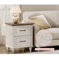 thumbnail image 6 of Antique White End Table with 2 Drawers, Wooden Side Table Nightstand with Charging Station for Living Room & Bedroom, 6 of 8