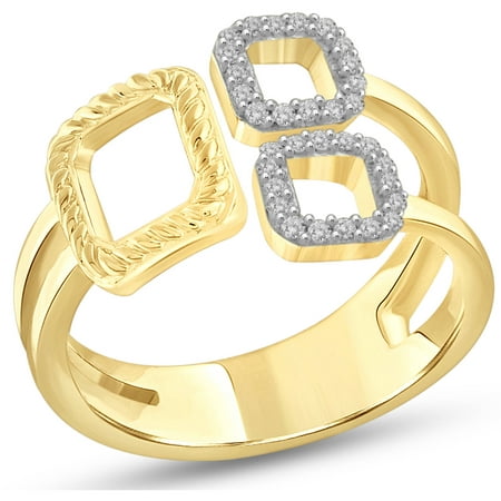JewelersClub 1/7 Carat T.W. White Diamond 14kt Gold Over Silver Square Shape Spilt Shank Ring