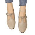 thumbnail image 5 of Willtoo Women Vintage T-Strap Faux Suede Wedge Flats Adjustable Buckle Low Heel Mary Jane Shoes Soft Non-Slip Retro Casual Walking Shoes, 5 of 6