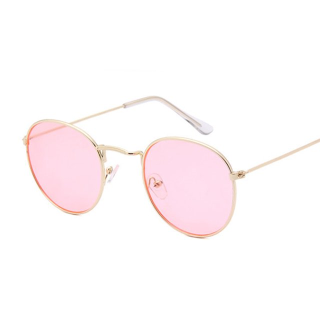 Gafas de sol redondas pequeñas de Metal para mujer, gafas de sol clásicas de viaje de marca Vintage, gafas de sol Retro a la moda para mujer Tan Jianjun unisex