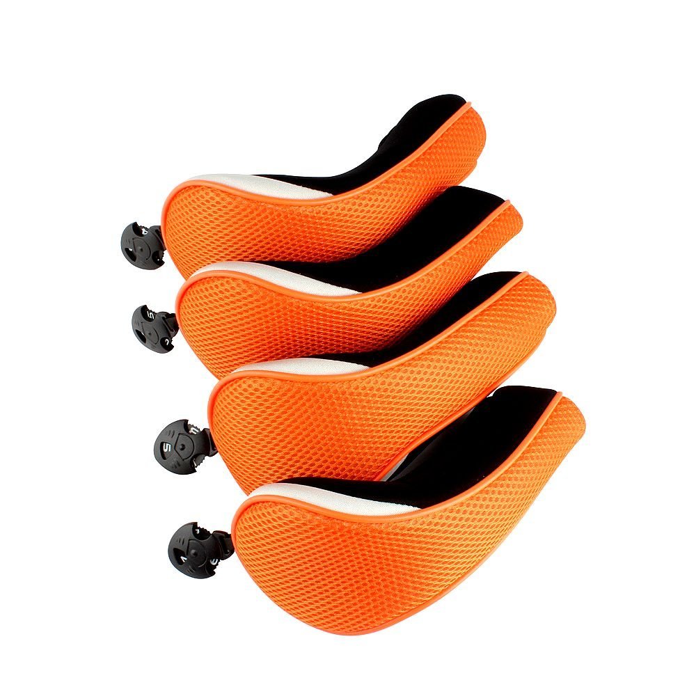 4PCS Thick Neoprene Hybrid Golf Club Head Cover Headcovers orange