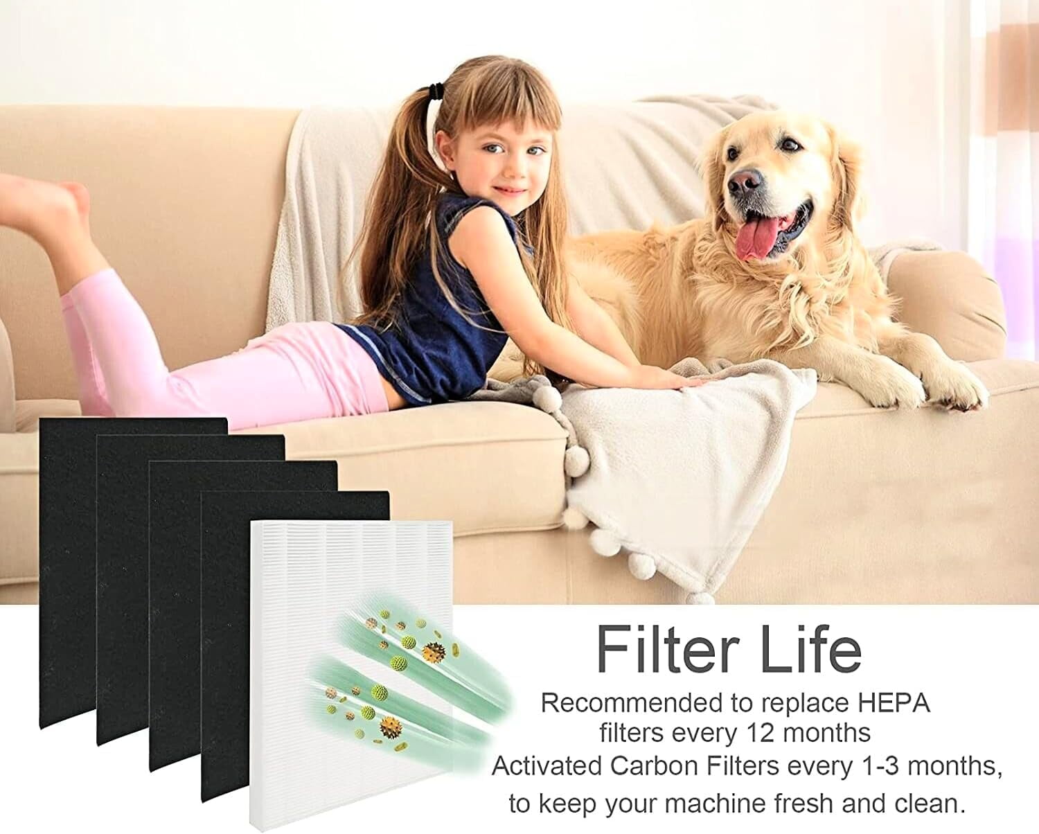 SCREENTRONICS 2 Pack H13 True HEPA Filters Compatible Replacement for Air Purifier Coway AP1512HH AP-1512HH-FP AP-1518R AP-1519P and Airmega 200M (2 x True HEPA + 8 x Carbon Pre Filters) #3304899