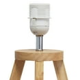 thumbnail image 3 of Simple Designs Interlocked Triangular Natural Wood Table Lamp with Gray Fabric Shade, 3 of 6