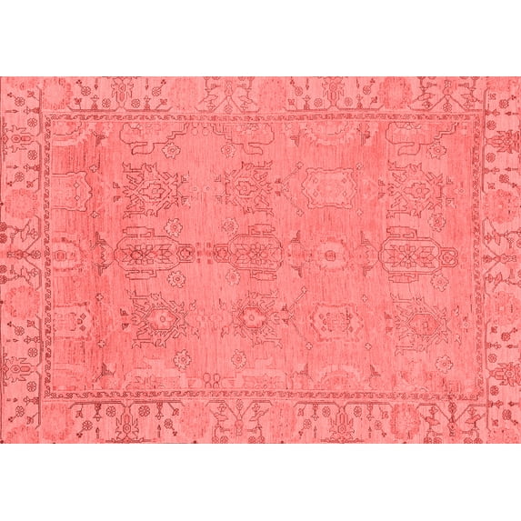 Ahgly Company Machine Washable Indoor Rectangle Oriental Red Traditional Area Rugs, 3' x 5'