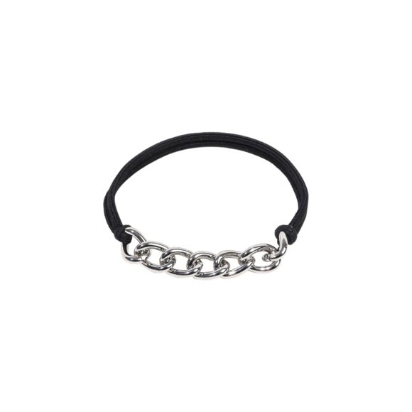 Cadena de cuero, aleación galvanizada, cordón para el pelo, anillo para el pelo, pulsera, cordón para la cabeza, pulsera, diadema elástica negra, pulsera para el pelo de mujer