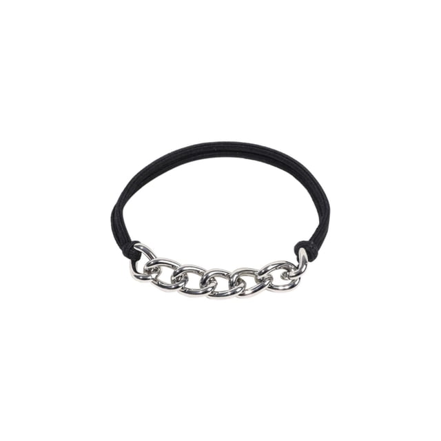 Cadena de cuero, aleación galvanizada, cordón para el pelo, anillo para el pelo, pulsera, cordón para la cabeza, pulsera, diadema elástica negra, pulsera para el pelo de mujer