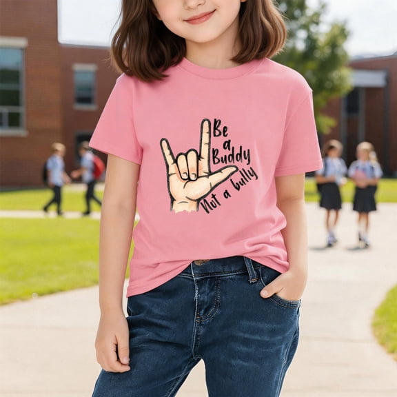 Babcutegg Unisex Short Sleeve Cotton T-Shirt for Kids – Back-to-School Graphic Tee with Positive Message, Soft Comfort Fit, Casual Everyday Top Pink Size 3-4
