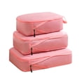 thumbnail image 7 of Hvmvliv Travel Clothes Storage Bag Three Piece Set, Portable Multifunctional Luggage Organizer Bags for Suitcase Packing & Classification Pink, 7 of 7