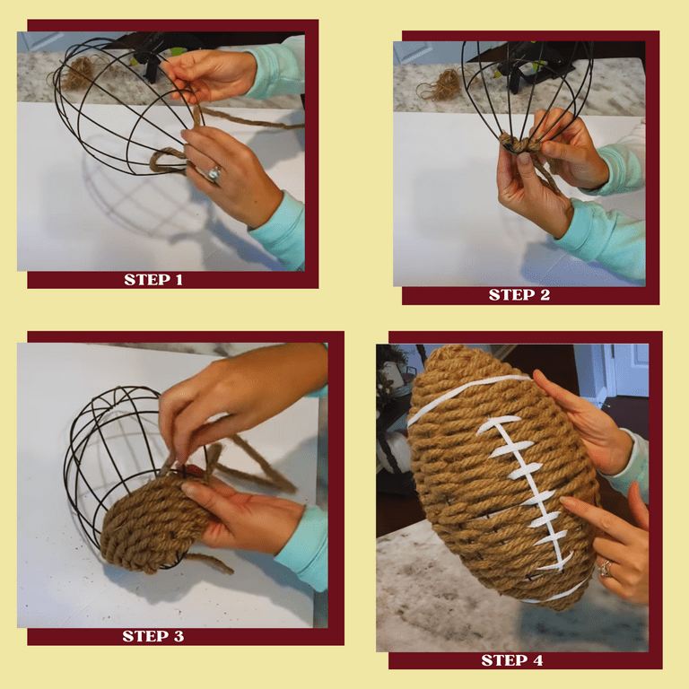 FSSTAM Football Shaped Metal Wire Wreath Frame Set of 2, Large