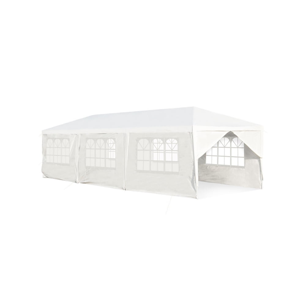 Aimee Lii 10 x 30 Feet Outdoor Canopy Tent with 6 Removable Sidewalls and 2 Doorways for Party Wedding BBQ Events, White