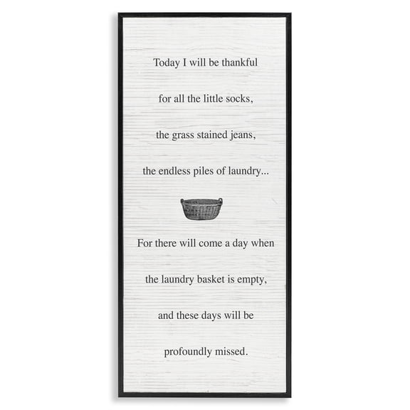 Stupell Industries Thankful Parenting Family Phrase Inspirational Painting Black Framed Art Print Wall Art, 10 x 24
