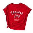 thumbnail image 1 of Penkiiy T-Shirts de la Saint-Valentin pour Femmes, T-Shirts Graphiques Imprimés, Mignons T-Shirts avec Cœur d'Amour, Manches Courtes Décontractées, Rouge, 1 of 7
