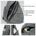 thumbnail image 5 of KL928 Vintage Leather Fanny Packs,Multi-pockets Sling bag for Men and Women,Dark Grey, 5 of 6