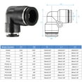 thumbnail image 2 of Uxcell Push to Connect Fitting 1/2" 5/16" Tube OD 90 Degree Quick Connector Push to Connect Adapter Zinc Alloy Air Line Hose Fittings for Industry Air System PV1/2-5/16, Black, 2 of 6