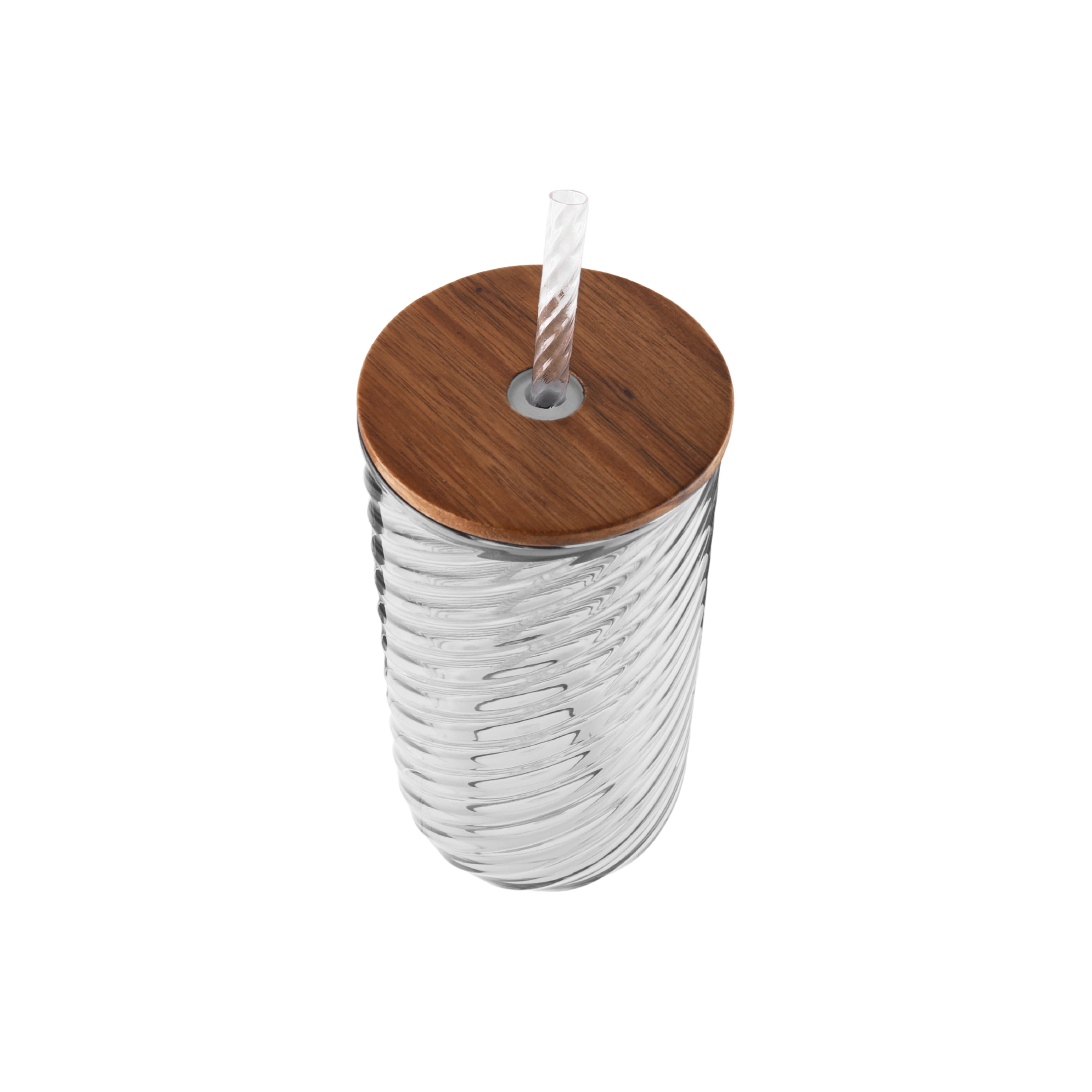 (2 pack) Beautiful 21-Ounce Tritan Swirl Texture Sipper Tumbler With Lid and Straw, Clear by Drew Barrymore