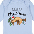 thumbnail image 3 of Inktastic Merry Christmas Cute Sloth with Santa Hat and Lights Boys or Girls Long Sleeve Baby Bodysuit, 3 of 4
