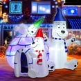 thumbnail image 3 of Costway 6 FT Inflatable Polar Bear Family with Ice House Blow-up Decoration with Light, 3 of 10