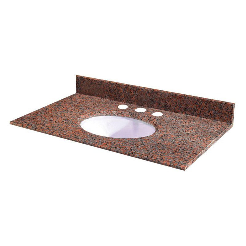 Pegasus 31W x 22D in. Granite Vanity Top with White Bowl