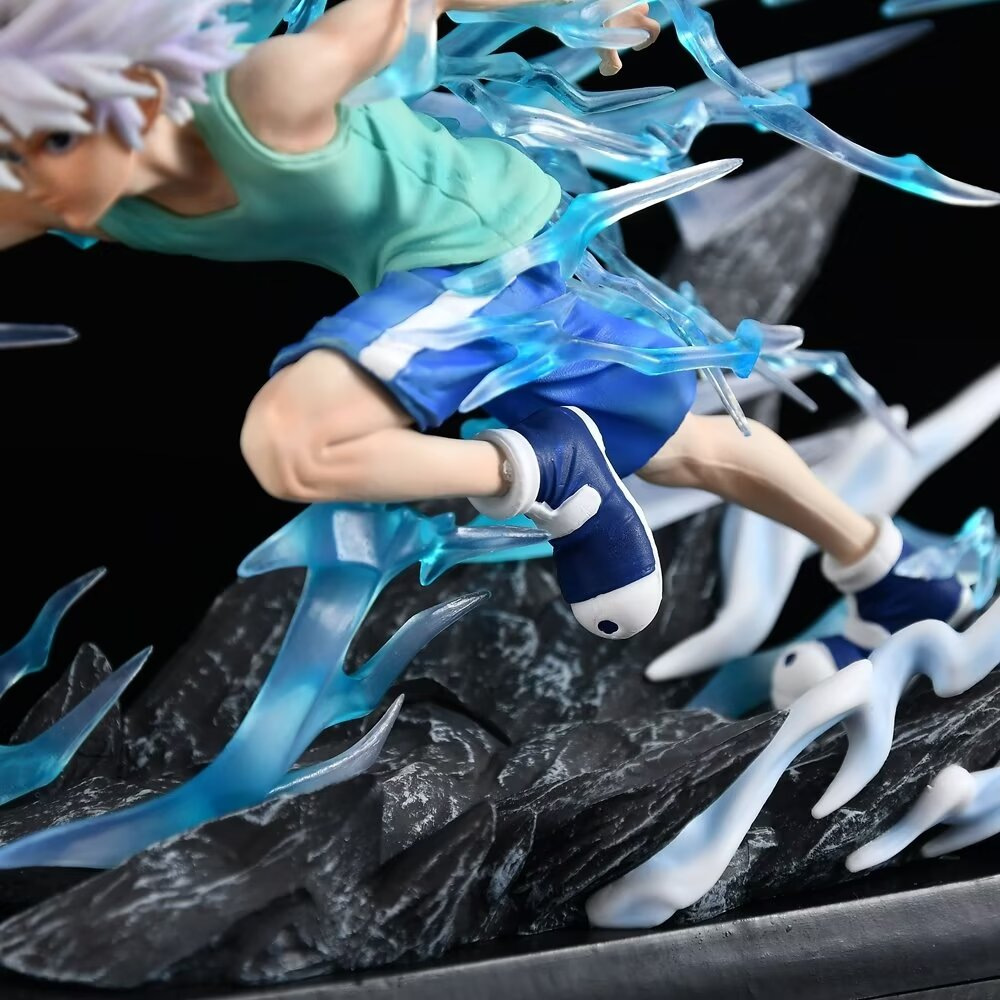 New Hunter×Hunter Killua Zoldyck (combat Ver) Character Anime Model Statue Action Figures Desktop Ornament Popular Decorations Fan Souvenirs Creative Gift Collectable