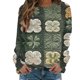 thumbnail image 4 of Xuyuer St. Patrick's Day Round Neck Sweatshirt for Women Lucky Shamrock Long Sleeve Shirt Ireland Gift Clover Print Fit Casual Pullover Fashion Loose Tops, 4 of 5
